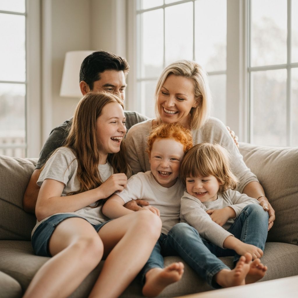 Счастливая семья вместе